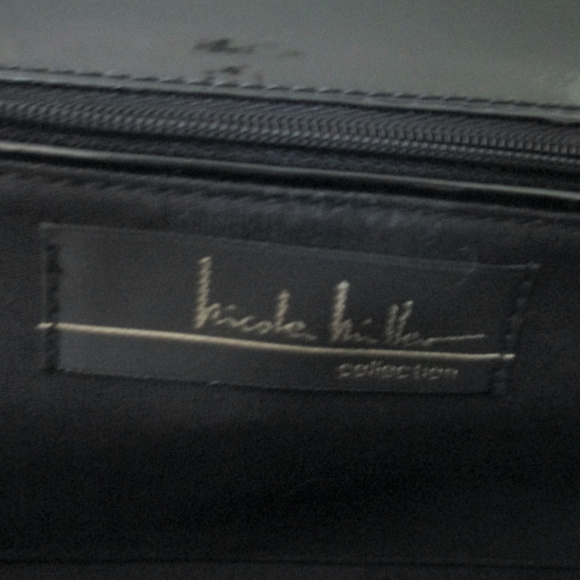 Nichole Miller, Black Patent Handbag, Top Handle - Picture 4 of 7